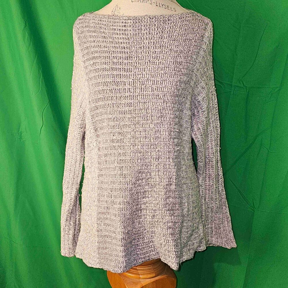 ATM Womens Gray Wool Cashmere Blend Dolman Sleeve Sweater Large